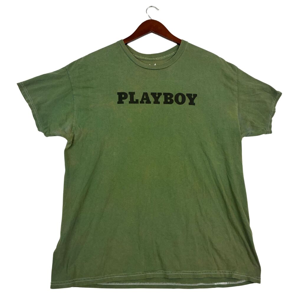 Playboy Bunny T Shirt Mens Large Green Red Graphic Logo 2022 Cotton Tee L